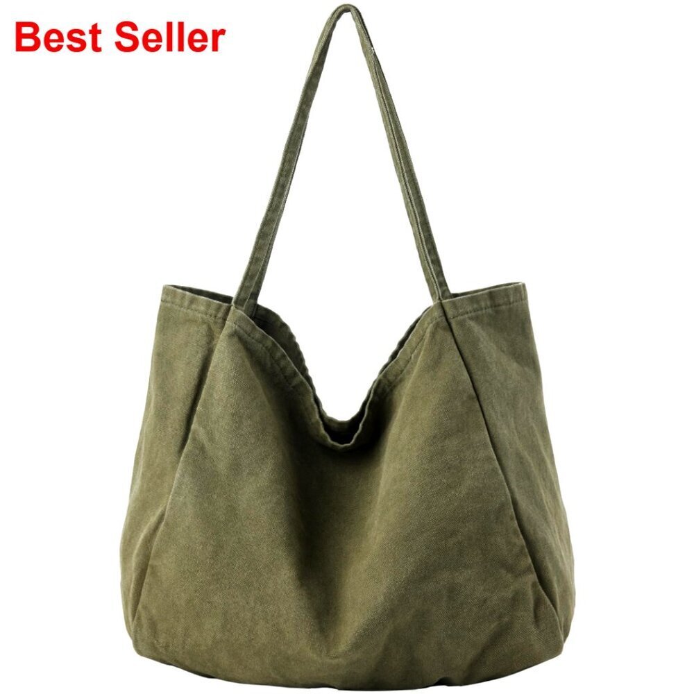 Large Canvas Tote Bag Hobo Shoulder Bag for Work Travel Casual